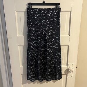 Wilfred Navy and White Midi Skirt